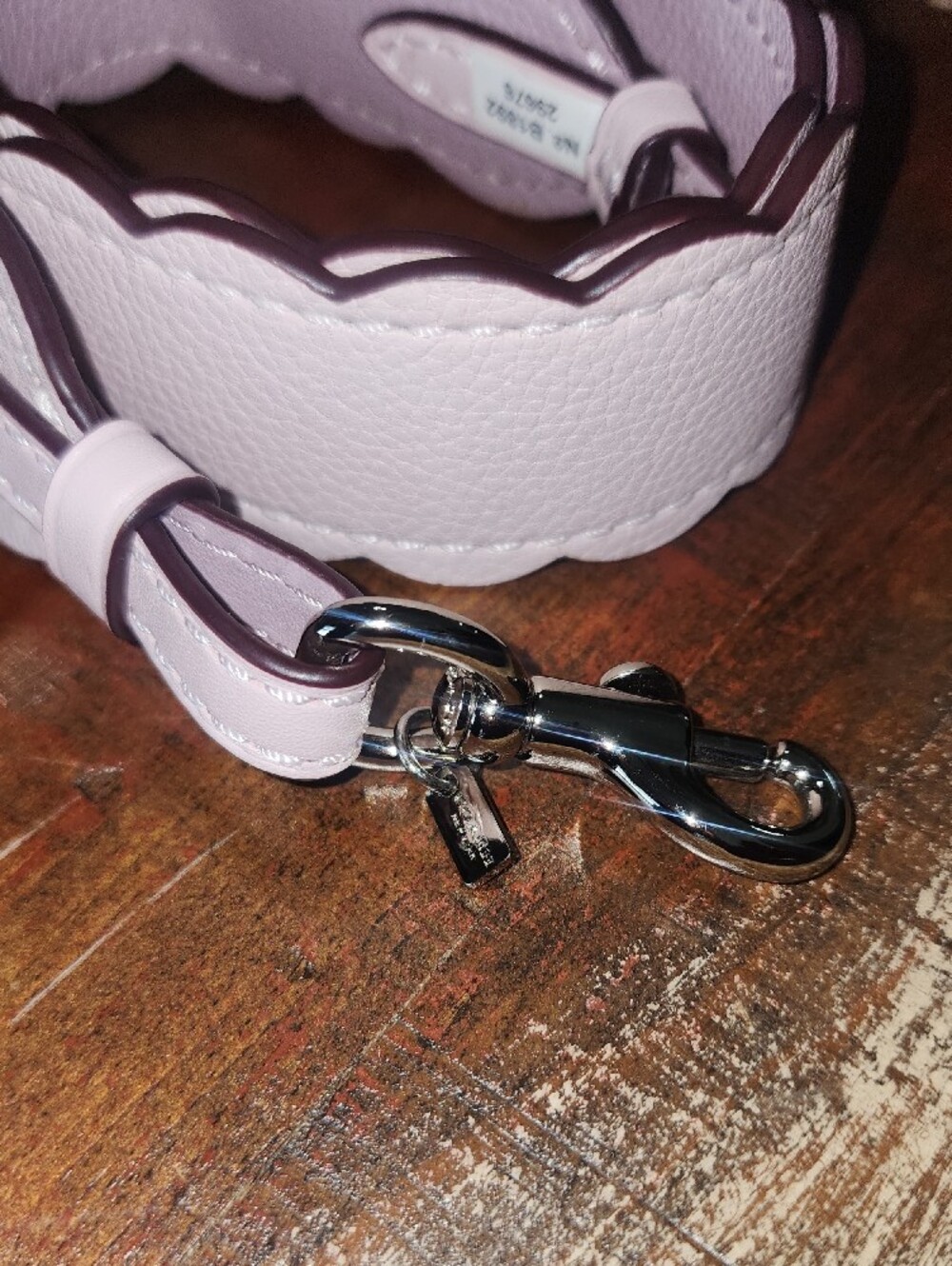 Coach Pale Pink Scalloped Leather Adjustable Shoulder Purse Strap - Picture 4 of 12